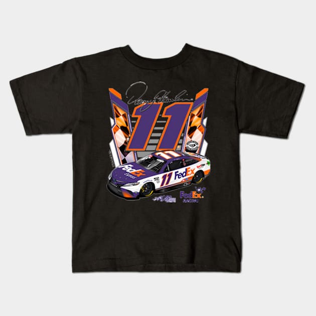 Denny Hamlin 11 Kids T-Shirt by binchudala